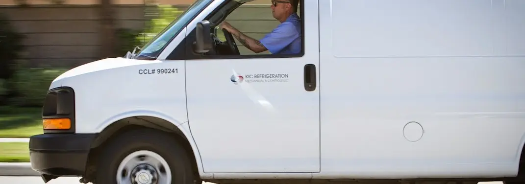 KIC Refrigeration service vehicle serving Channelview area
